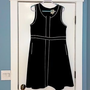 ModCloth Dress in Navy Blue with Ivory Piping